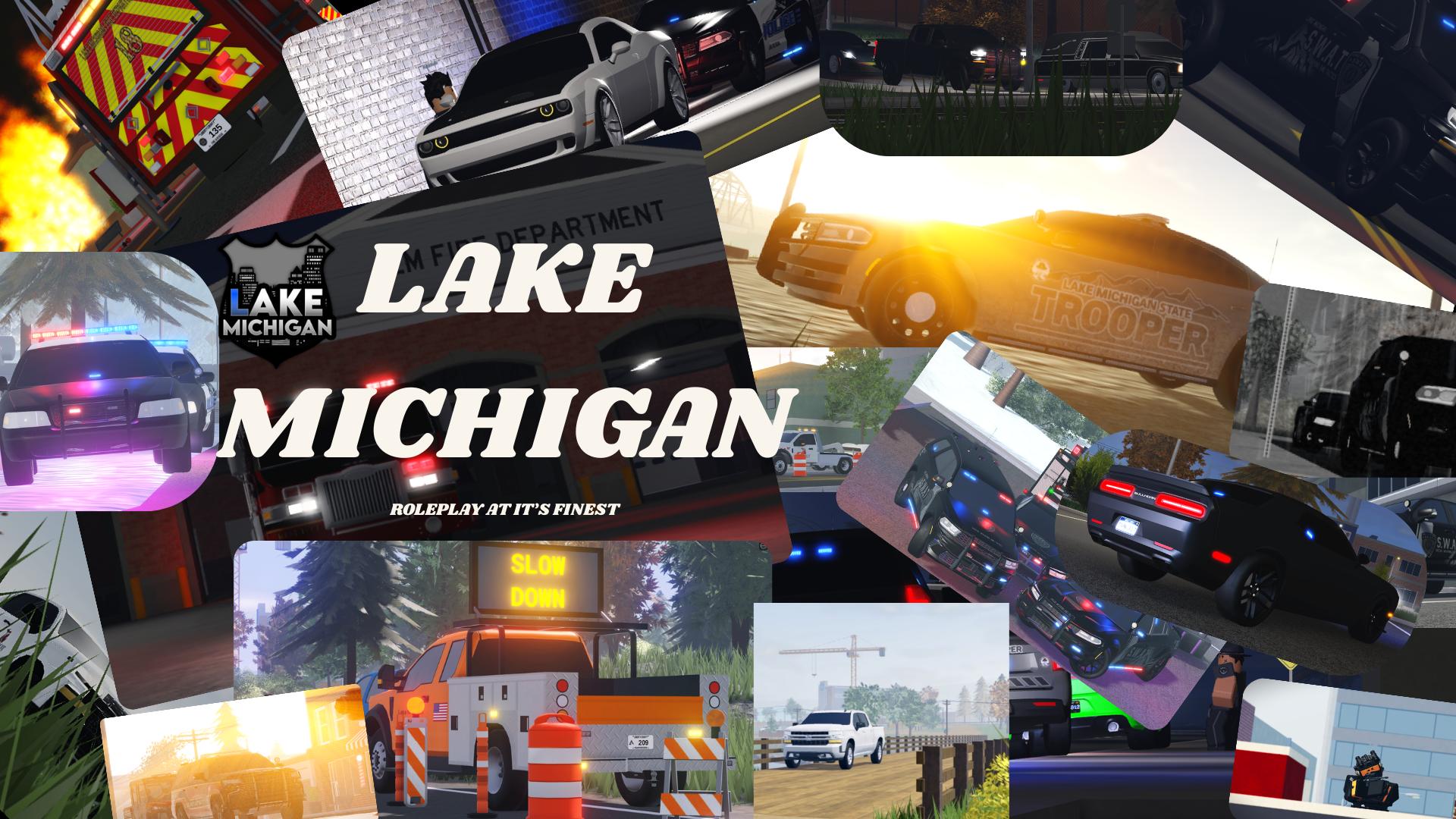 Discovery splash banner for Lake Michigan Roleplay Discord server