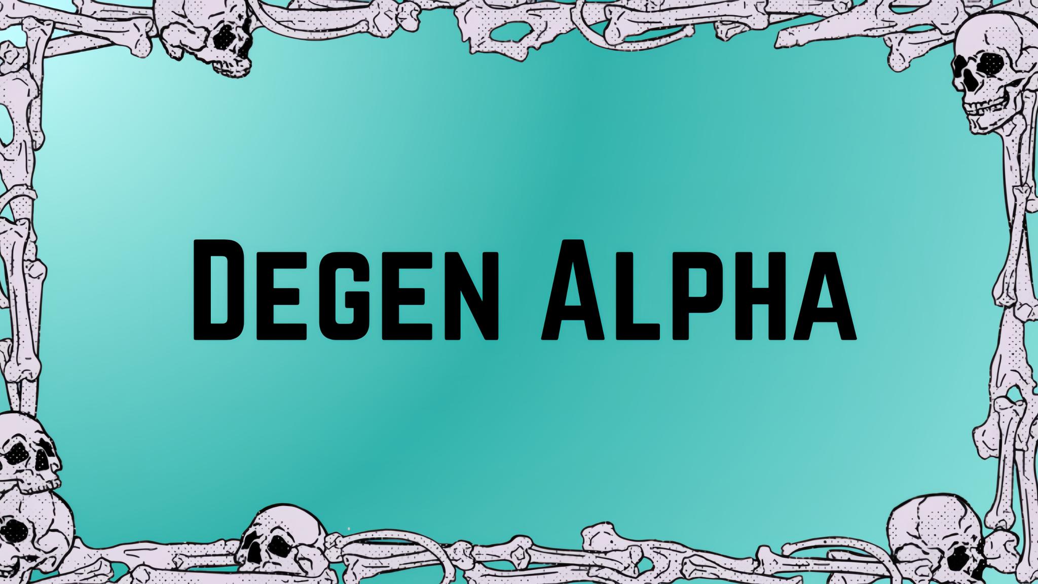 Discovery splash banner for Degen Alpha Discord server