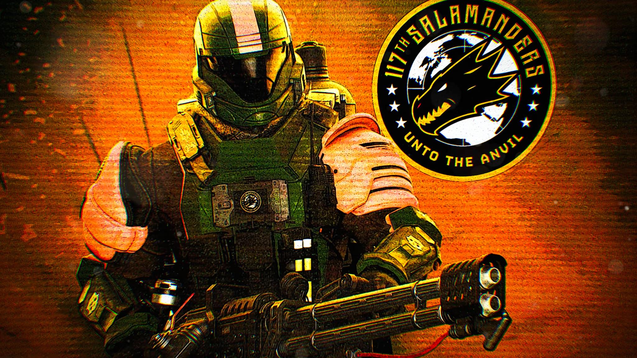 Discovery splash banner for 117th Salamander Regiment Discord server