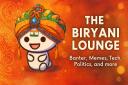 Discovery splash banner for The Biryani Lounge: Banter, Memes, Tech, Politics, and more Discord server