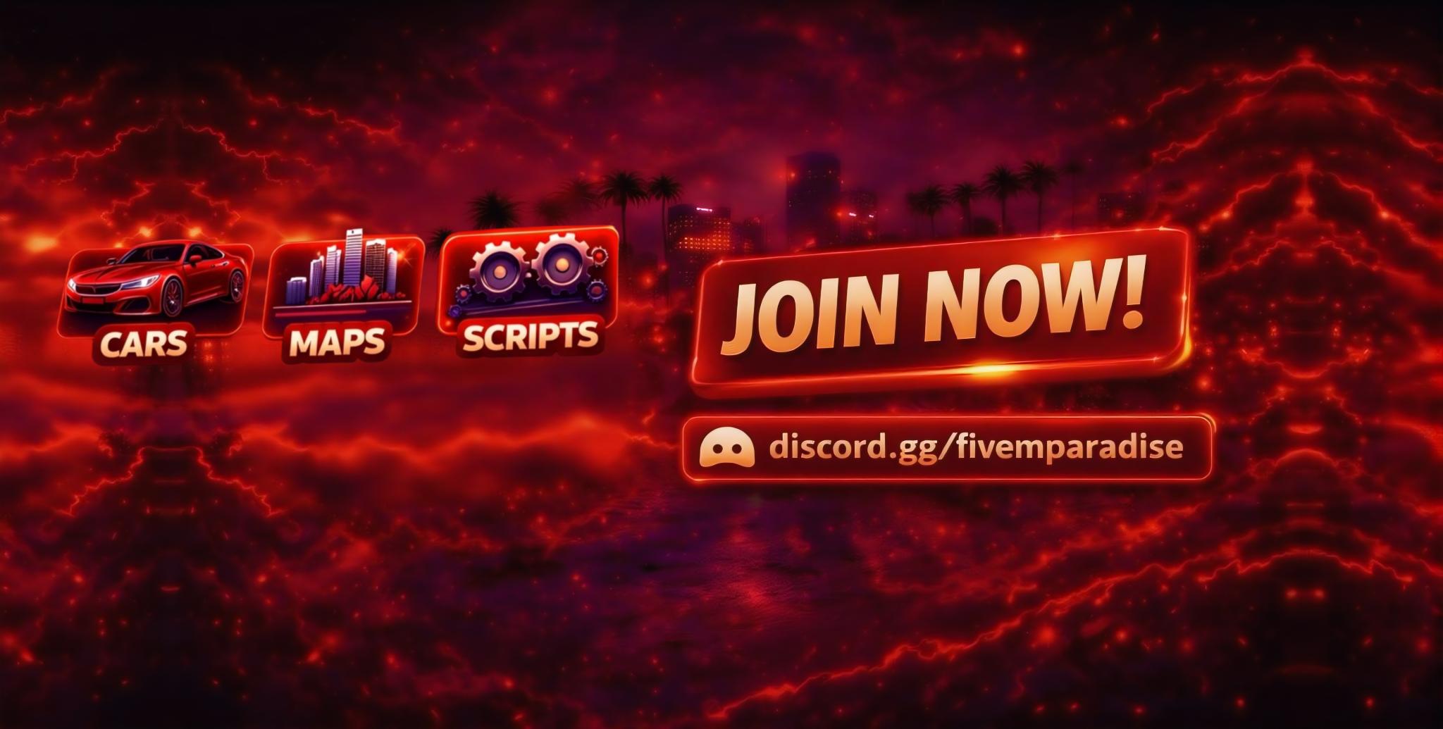 Discovery splash banner for FiveM Paradise Discord server