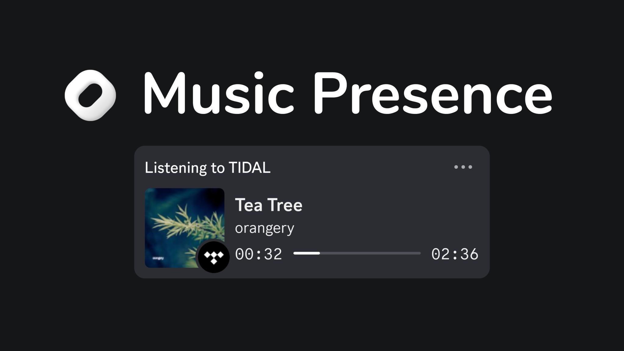 Discovery splash banner for Music Presence Discord server