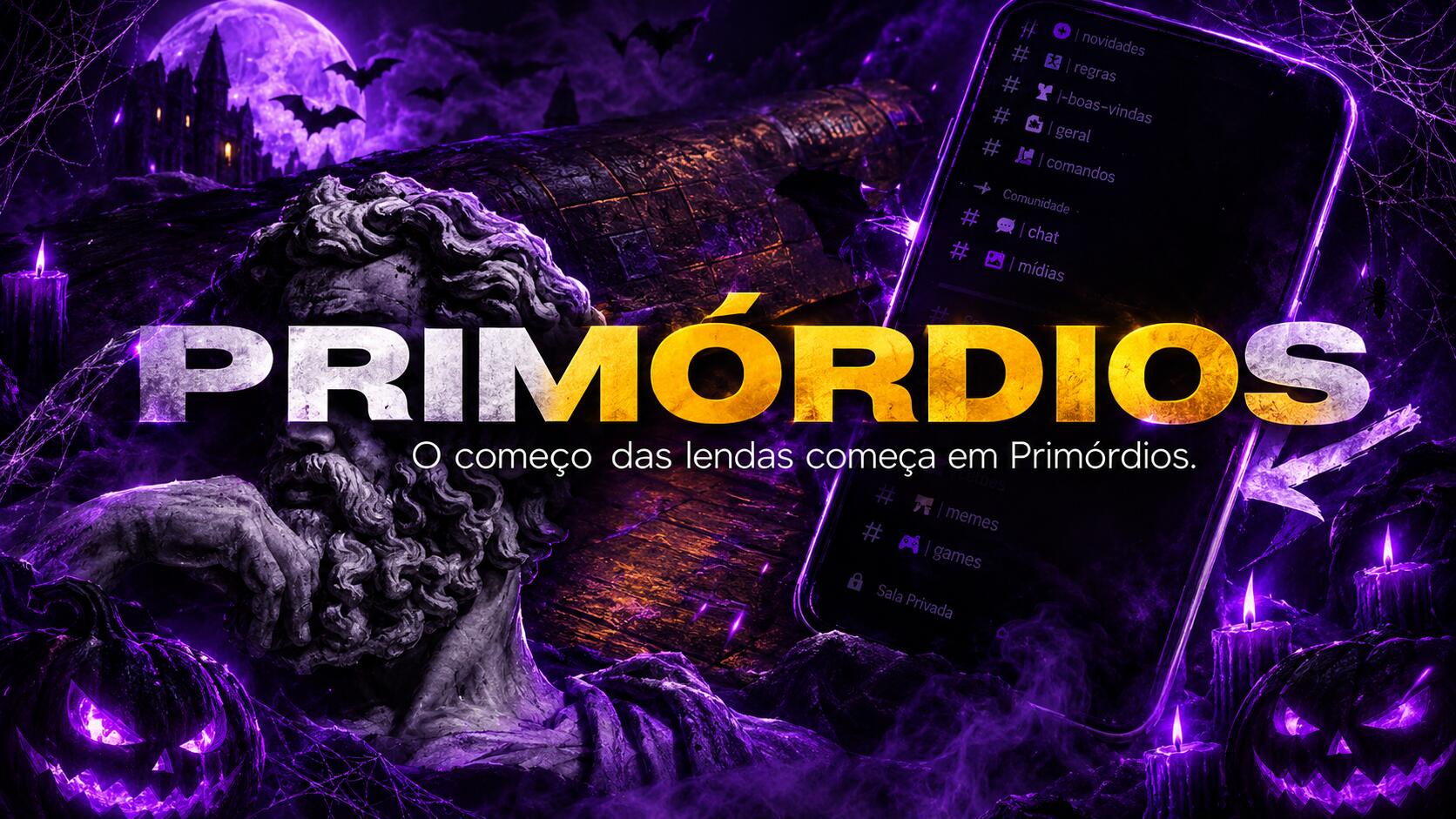 Discovery splash banner for Primórdios Discord server
