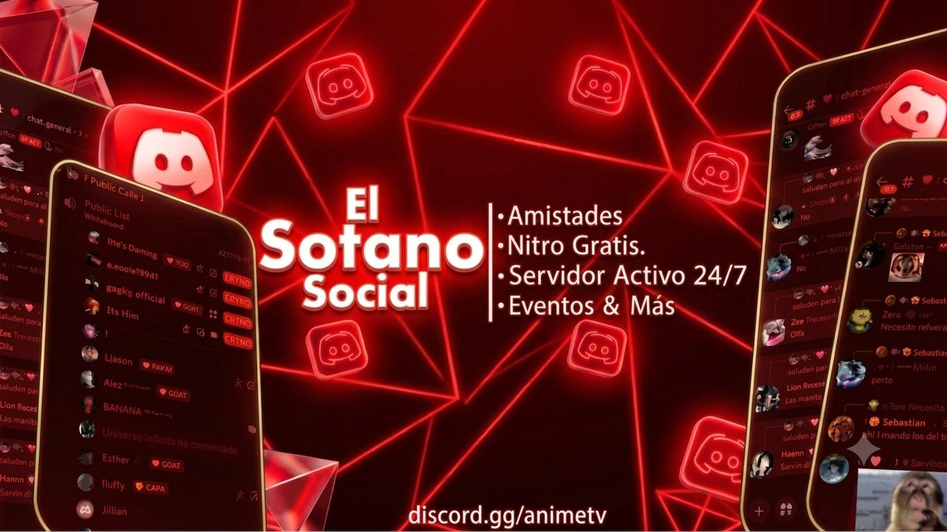 Discovery splash banner for El Sótano Social 🌎 | VC activo・Socializar・Amigos・Latam・Argentina・España・Minecraft・Anime・Roblox Discord server