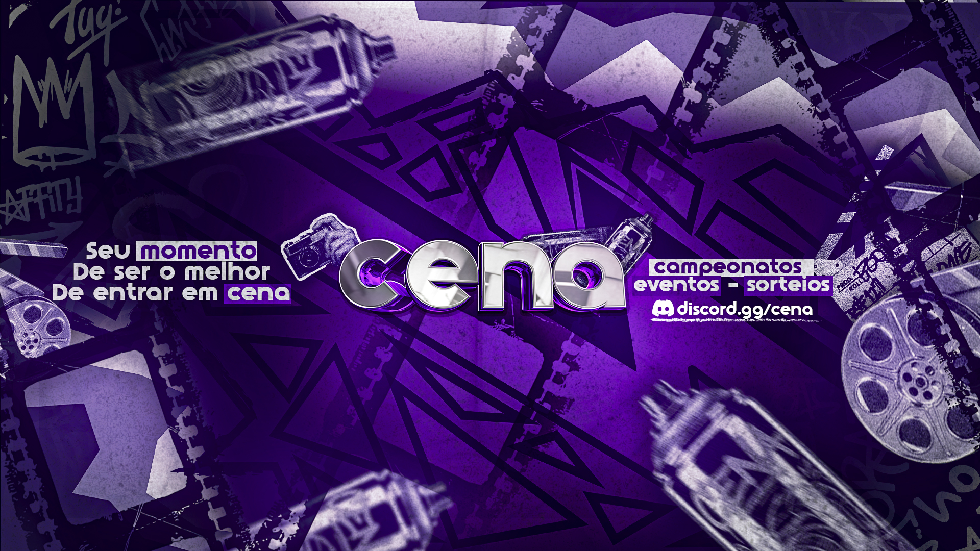 Discovery splash banner for CENA 💜 Call 24/7 • Amizades • Conversar • Brasil • Comunidade • Roblox • Freefire • BR • Vava Discord server