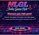 Discovery splash banner for NLGL's Indie Game Hub Discord server