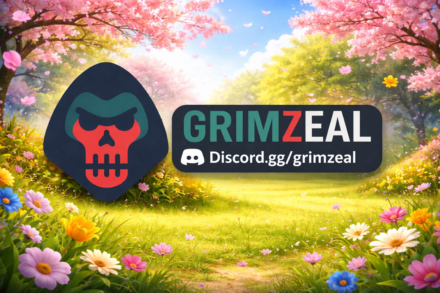 Discovery splash banner for GrimZeal Market | Anime Vanguards Jujutsu Infinite The Forge Devil Hunter GPO-Grand Piece Online Discord server