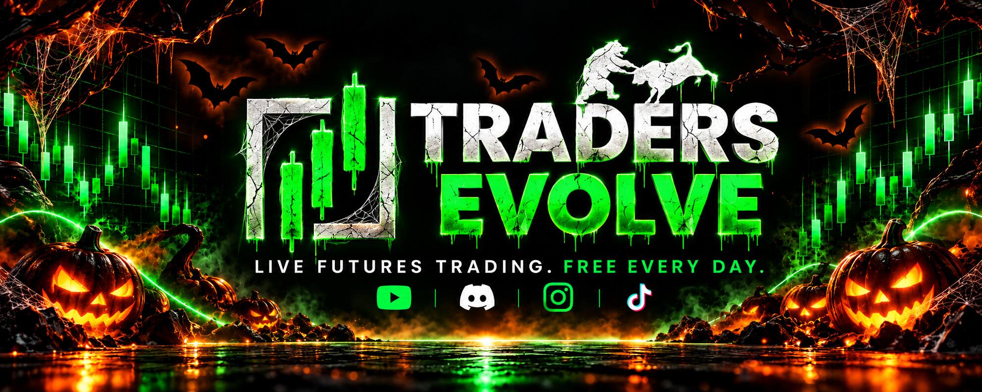 Discovery splash banner for Traders Evolve Discord server