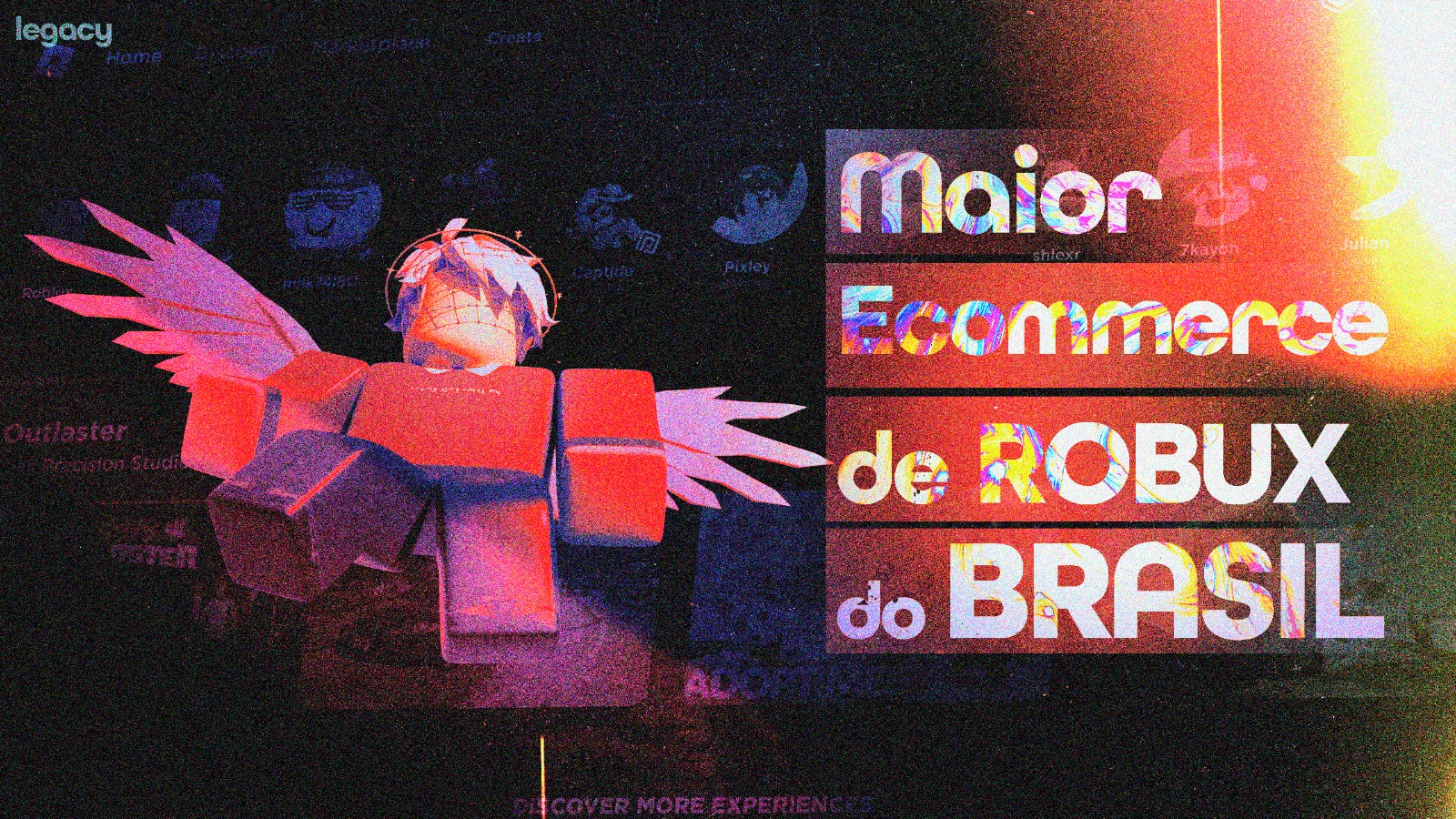 Discovery splash banner for LegacyBux | Roblox • Blox Fruit • Roube um BrainRot • MM2 Discord server