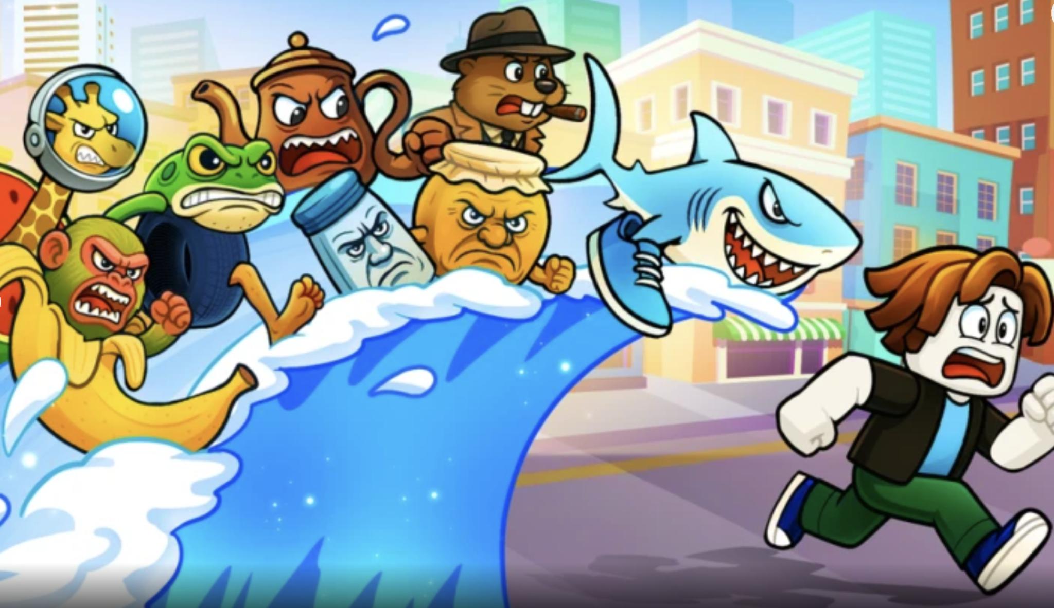 Discovery splash banner for Escape Tsunami For Brainrots! Discord server