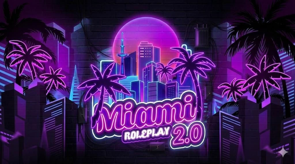 Discovery splash banner for MiamiRP 2.0 | START XX.XX.2026 🇵🇱 Discord server