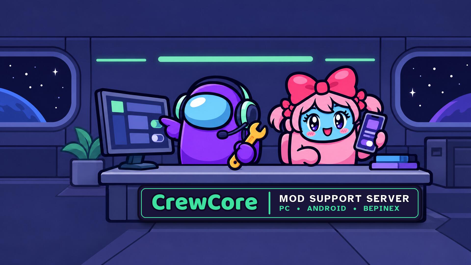 Discovery splash banner for CrewCore Discord server