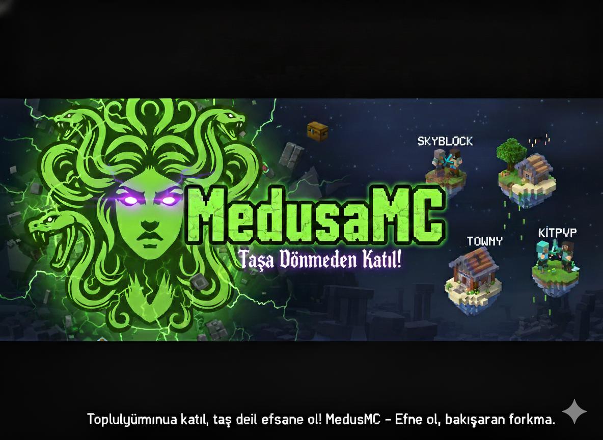 Discovery splash banner for ⚔ 𝐌𝐞𝐝𝐮𝐬𝐚 𝐌𝐂 𓆙 Discord server