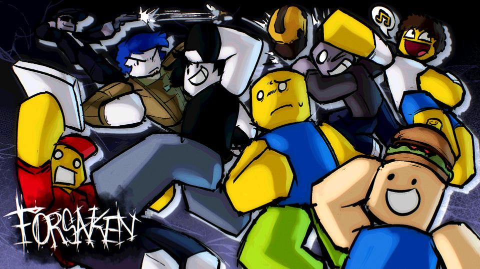 Discovery splash banner for Forsaken (Roblox) Discord server