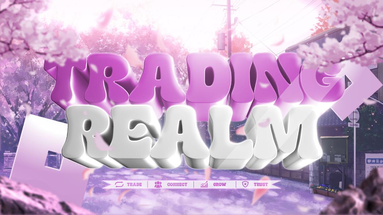 Discovery splash banner for Trading Realm | MM2, JB Discord server