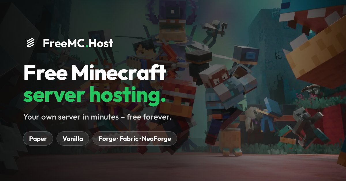 Discovery splash banner for FreeMC.Host Discord server