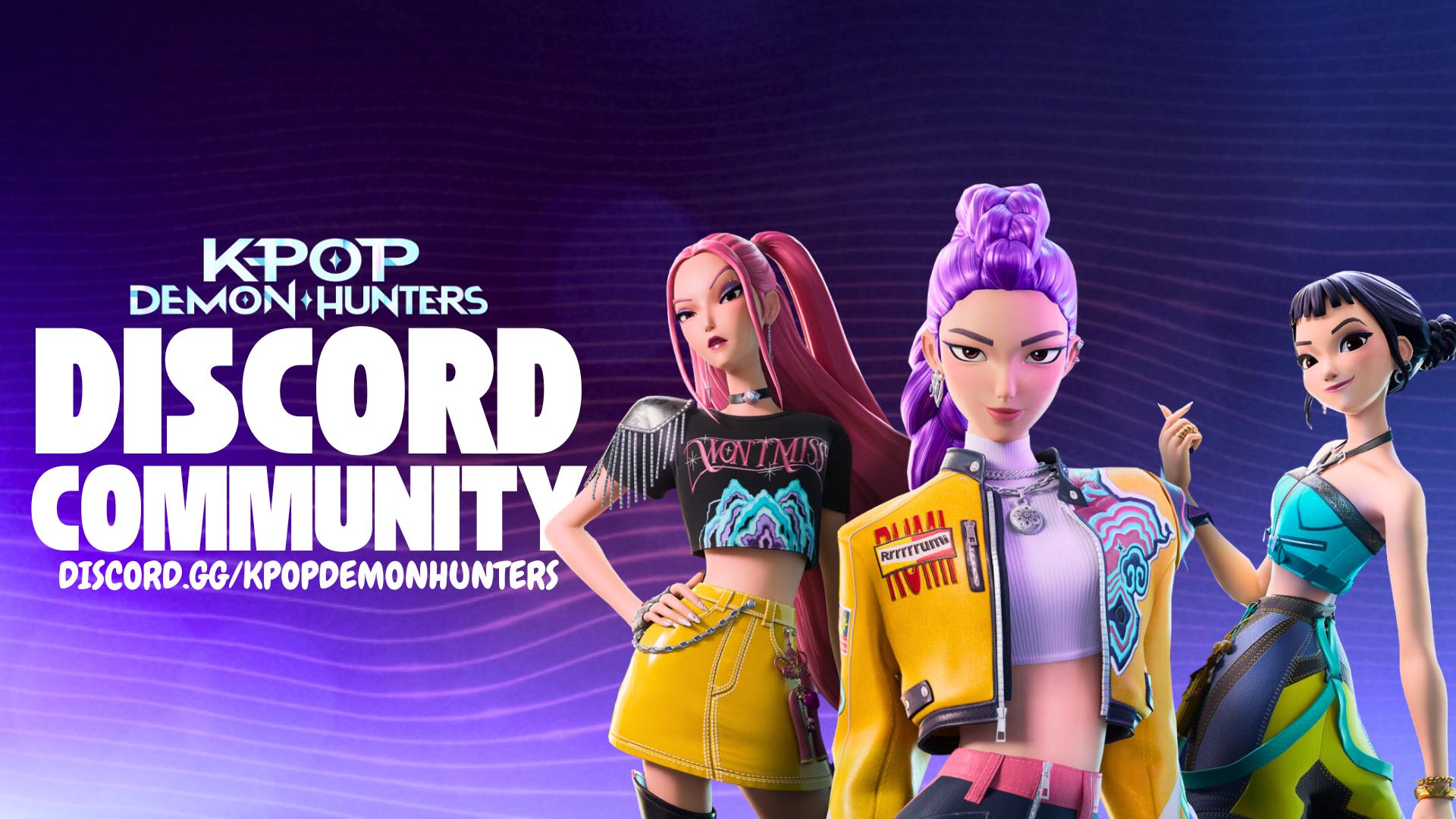 Discovery splash banner for KPop Demon Hunters Discord server