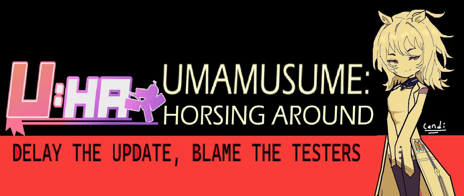Discovery splash banner for (updat never) UMAMUSUME: HORSING AROUND Discord server