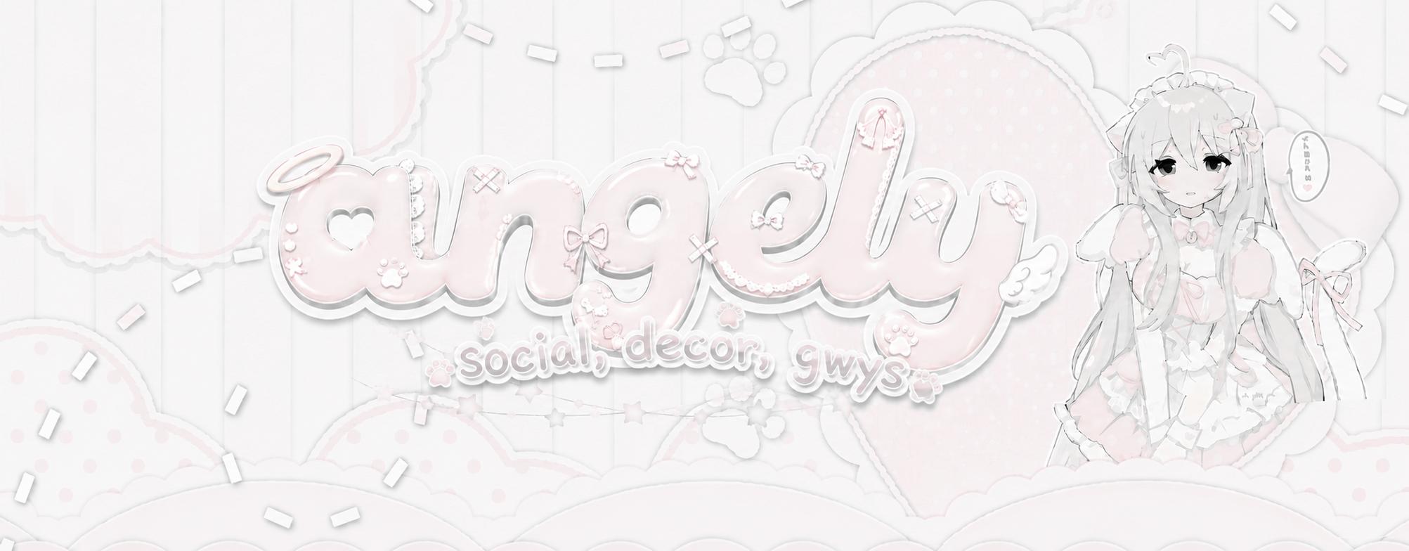 Discovery splash banner for ⑅ ݂ angely ૮ ․ ․ ྀིა sociαl 𓈒 ݂ giveαwαys ݂ decor ݁ 𓈒♡ Discord server