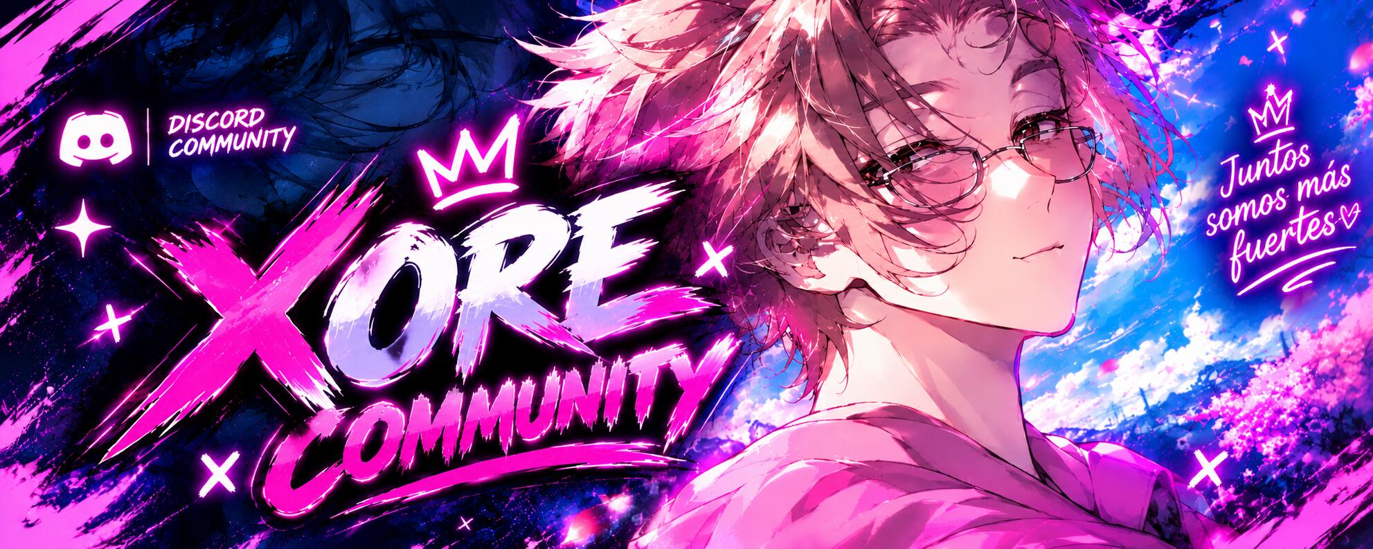 Discovery splash banner for ⚡ 𝑿𝑶𝑹𝑬・𝑪𝑶𝑴𝑴𝑼𝑵𝑰𝑻𝒀 ⚡ Discord server