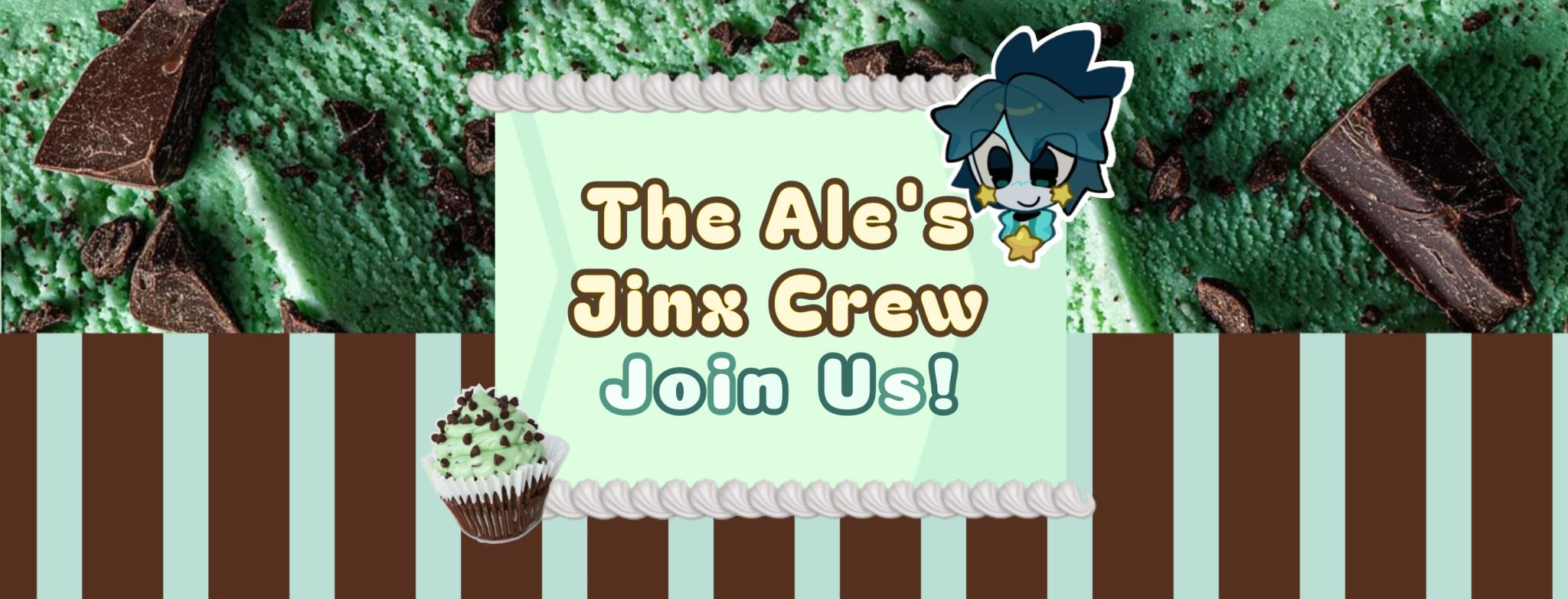 Discovery splash banner for 𖥻 🪼 The Ale's Jinx Crew . . . Discord server