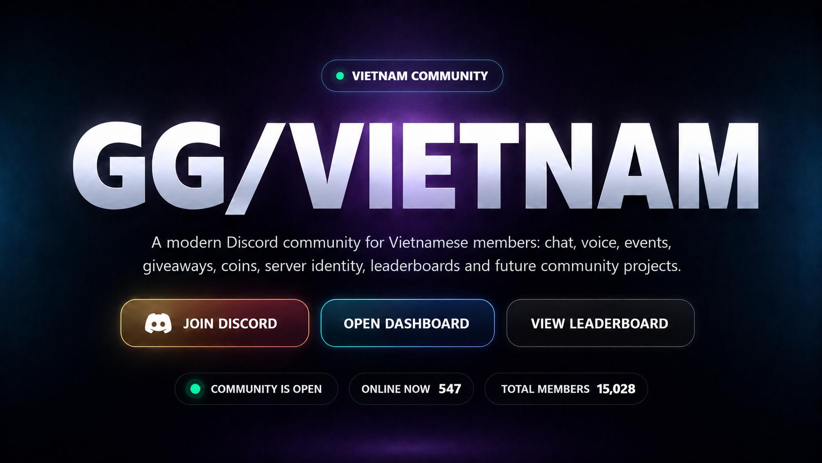 Discovery splash banner for Vietnam Discord server
