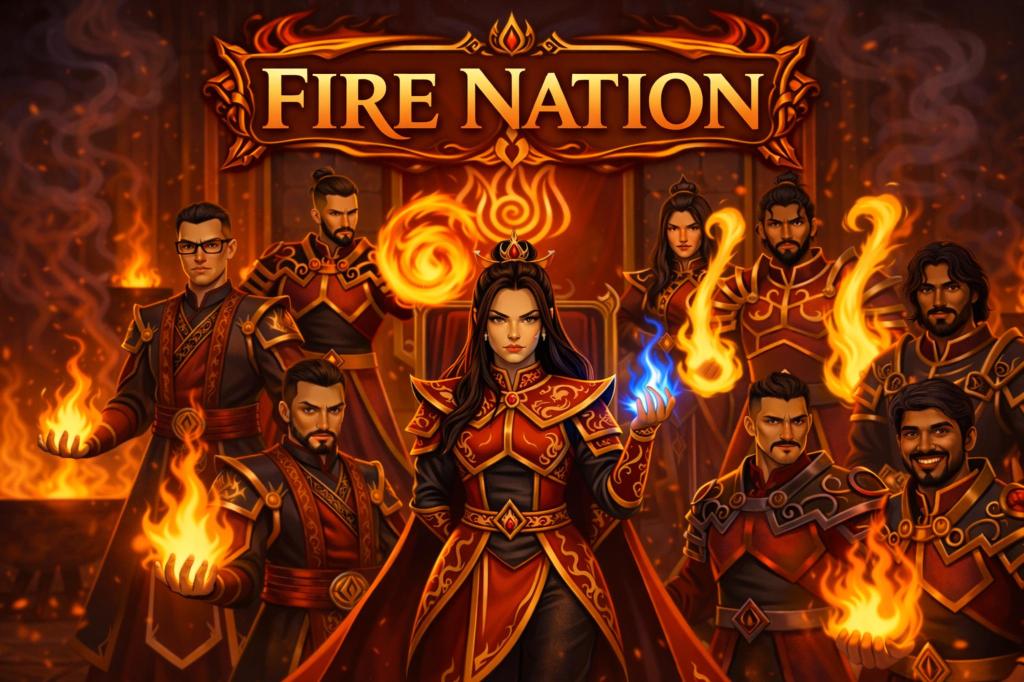 Discovery splash banner for Fire Nation | Tamil Discord server