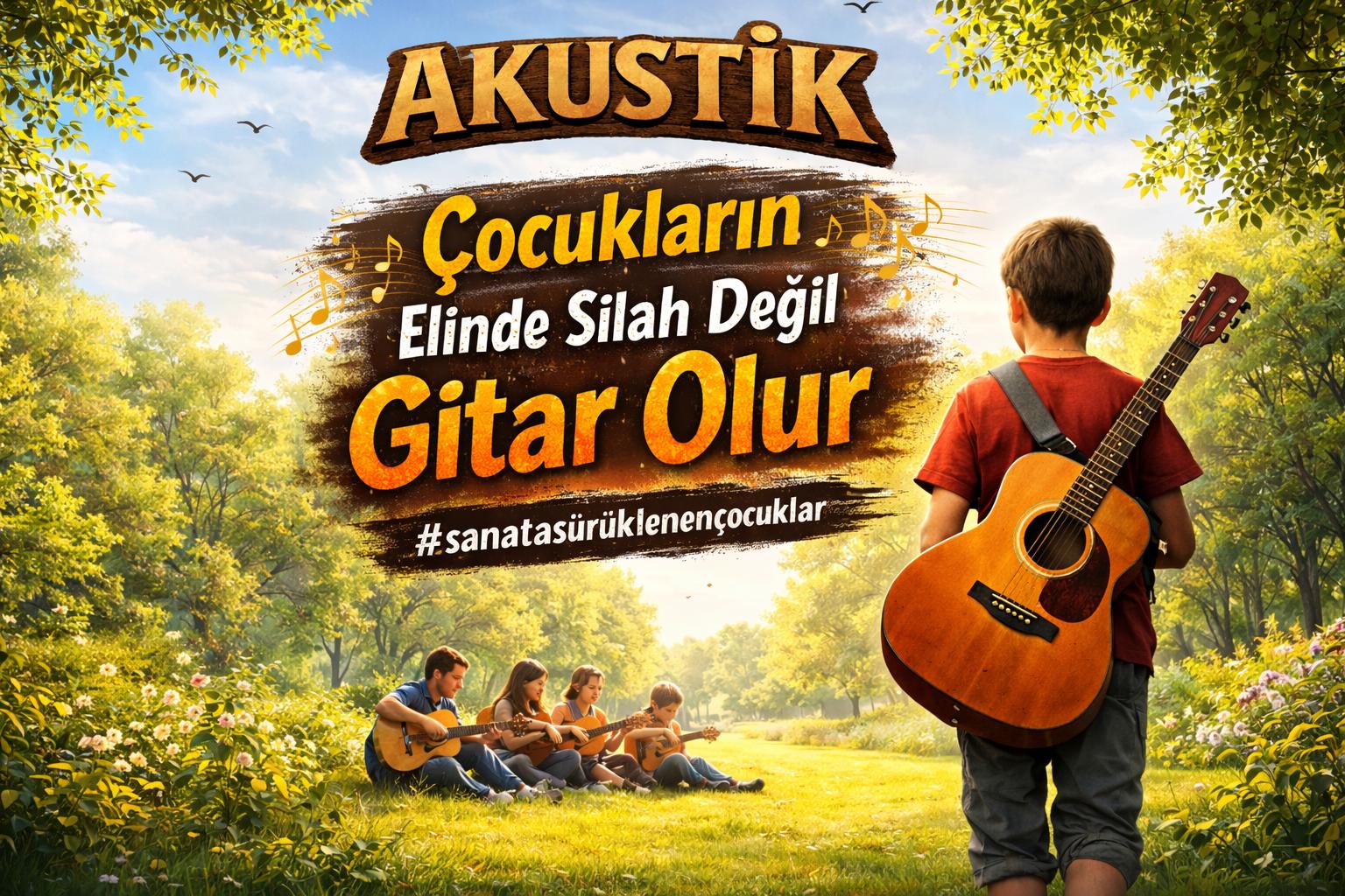 Discovery splash banner for A K U S T İ K #SanataSürüklenenÇocuklar Discord server