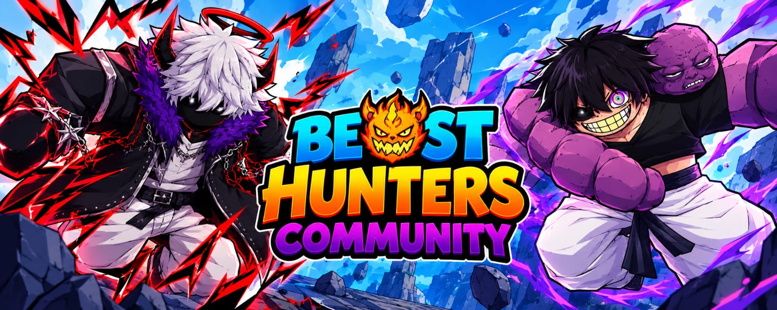 Discovery splash banner for Beast Hunters Community🌀 Discord server