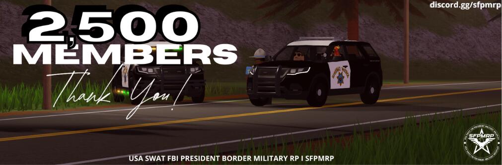 Discovery splash banner for U.S.A SWAT | FBI | PRESIDENT | BORDER | MILITARY RP | SFPMRP Discord server