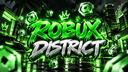 Discovery splash banner for Robux District - #1 Robux, Accounts, Limiteds & more! Discord server
