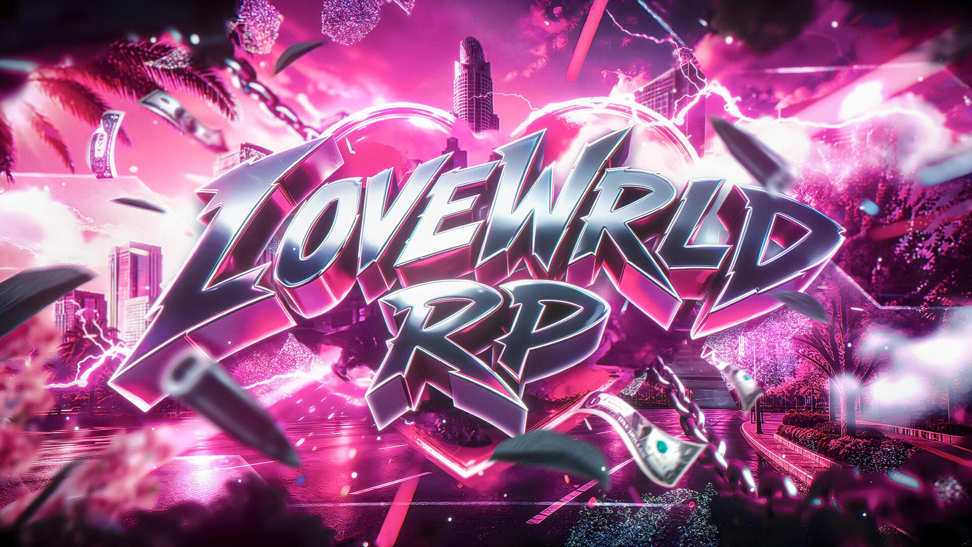 Discovery splash banner for LoveWrld RP 💗 Discord server