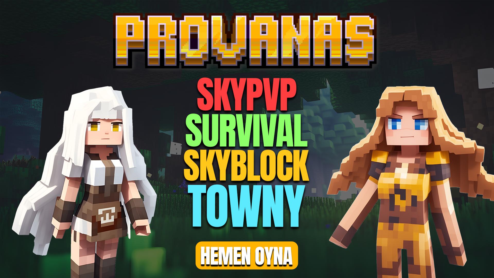 Discovery splash banner for Provanas | Minecraft #Towny #Skyblock #Survival #PvP Discord server