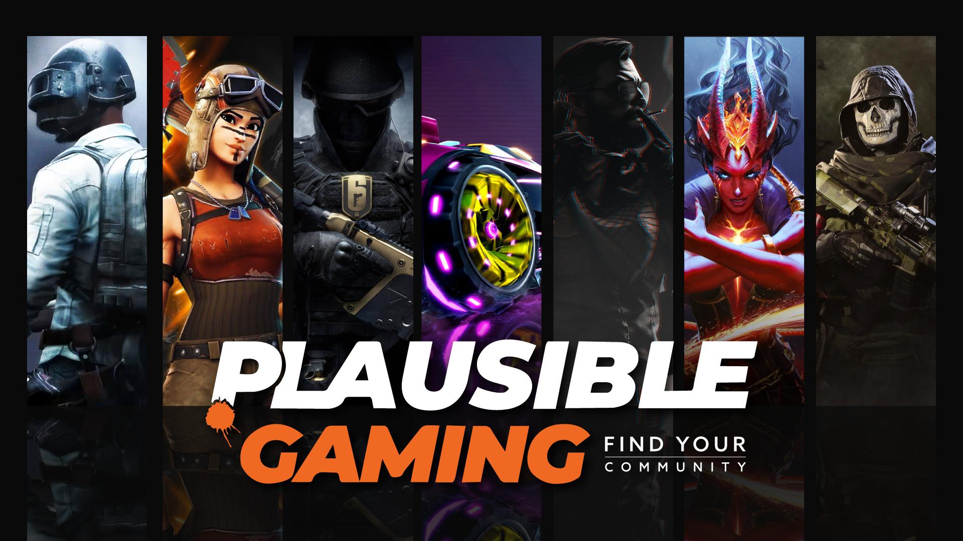 Discovery splash banner for Plausible PUBG Discord server