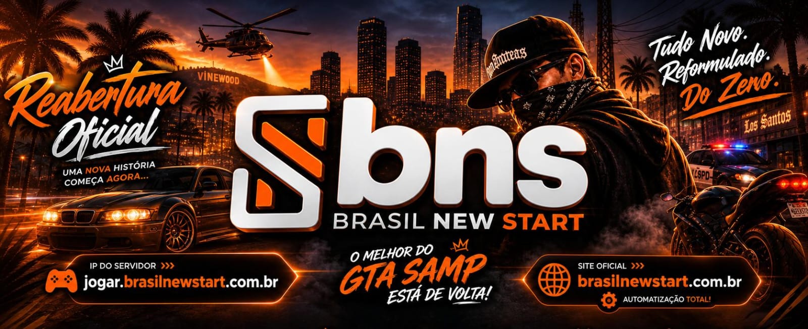 Discovery splash banner for Brasil New Start - Sua vida em segundo plano! Discord server