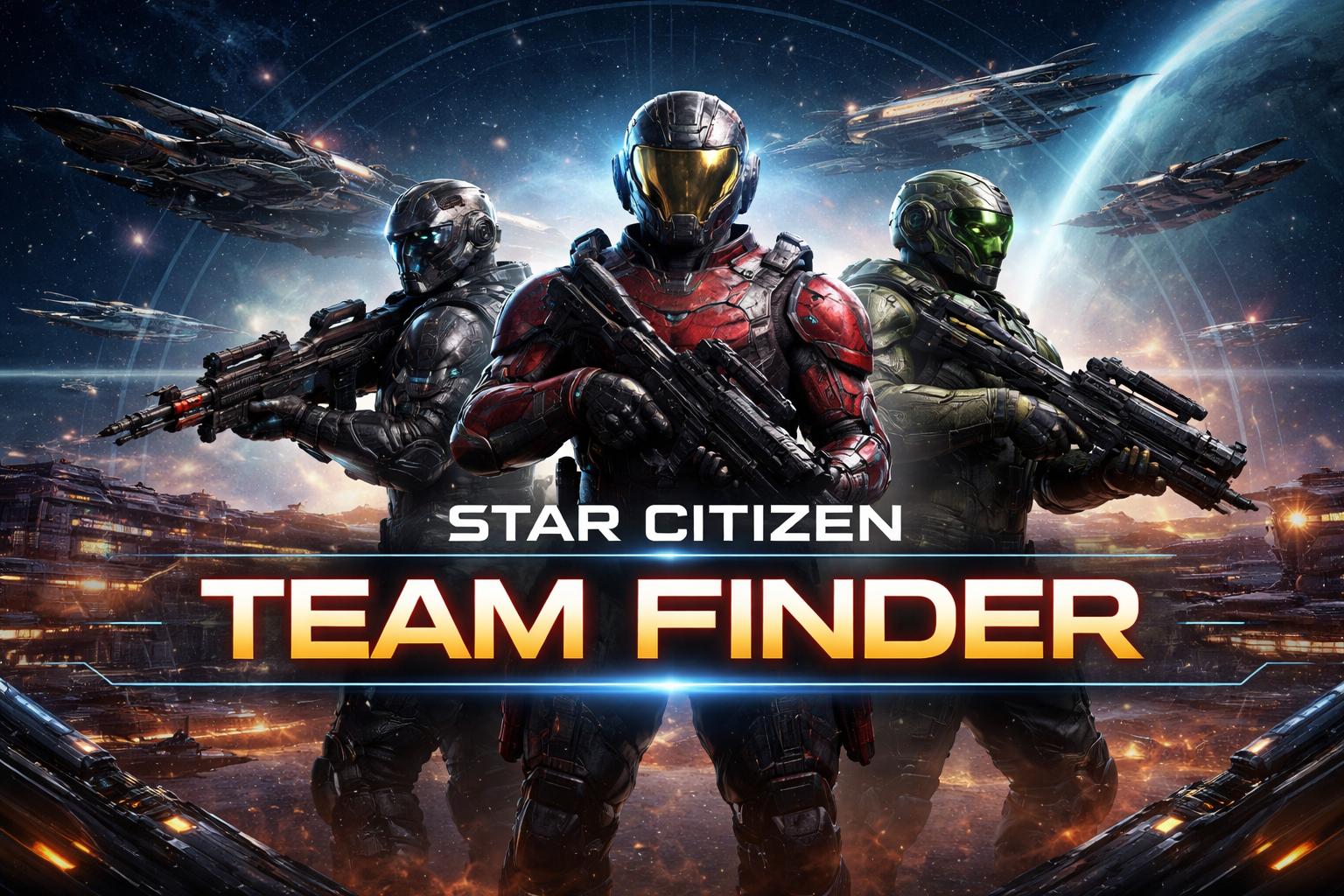 Discovery splash banner for Star Citizen Team Finder Discord server