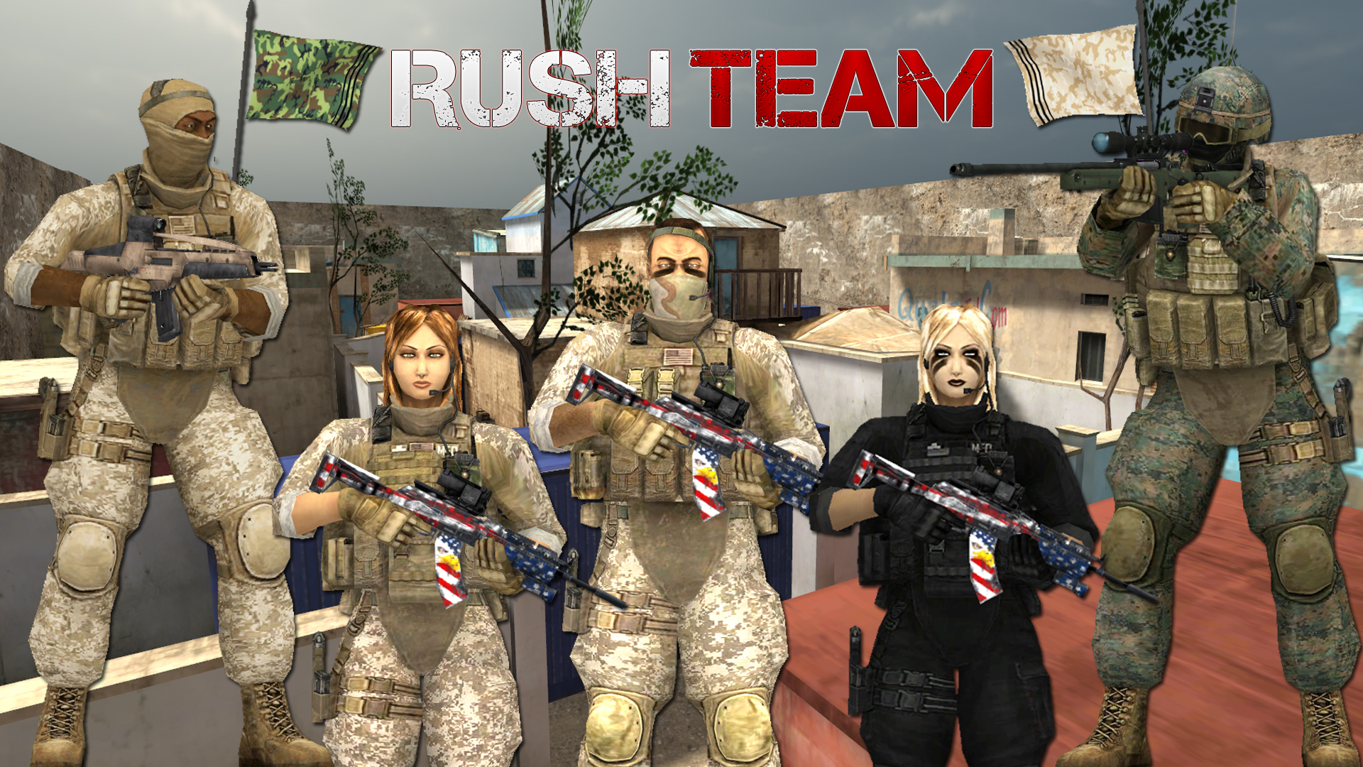 Discovery splash banner for Rush Team Discord server
