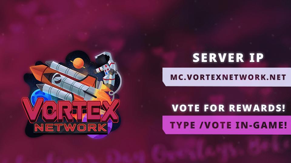 Discovery splash banner for Vortex Network Discord server
