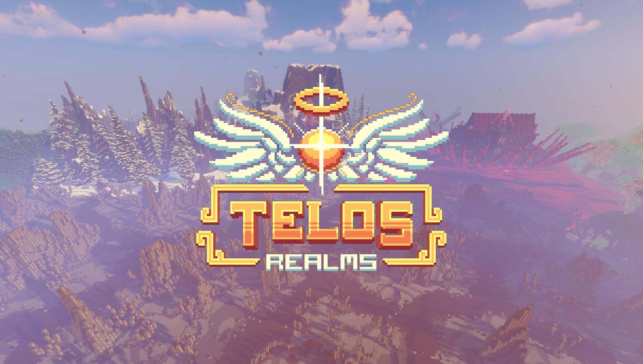 Discovery splash banner for Telos Realms | 1.4.1.5 Discord server