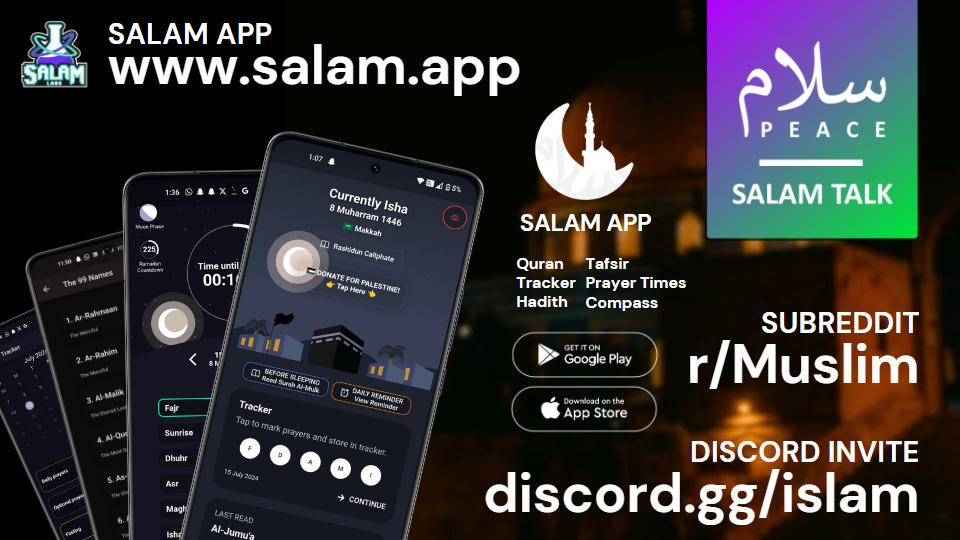 Discovery splash banner for Salam Talk | Learn Islam, Talk to Muslims Discord server