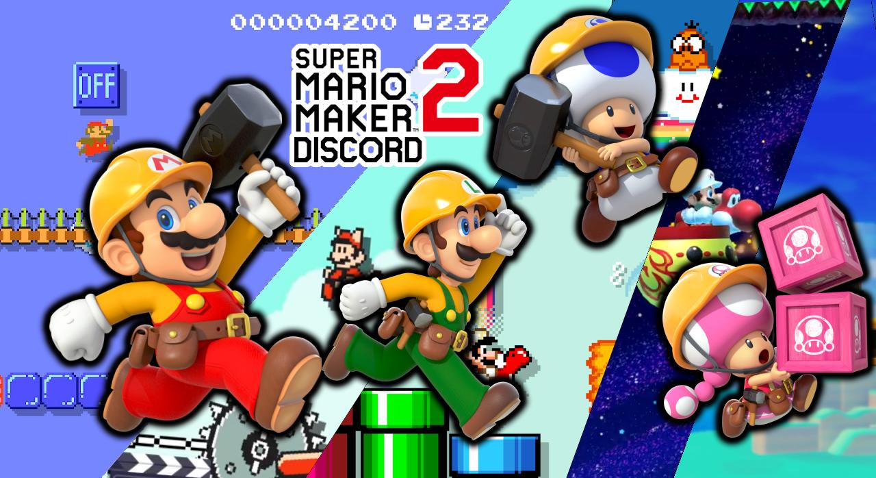 Discovery splash banner for Super Mario Maker 2 Discord server