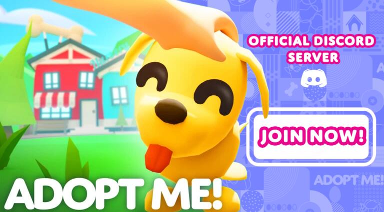 Discovery splash banner for Adopt Me! Discord server