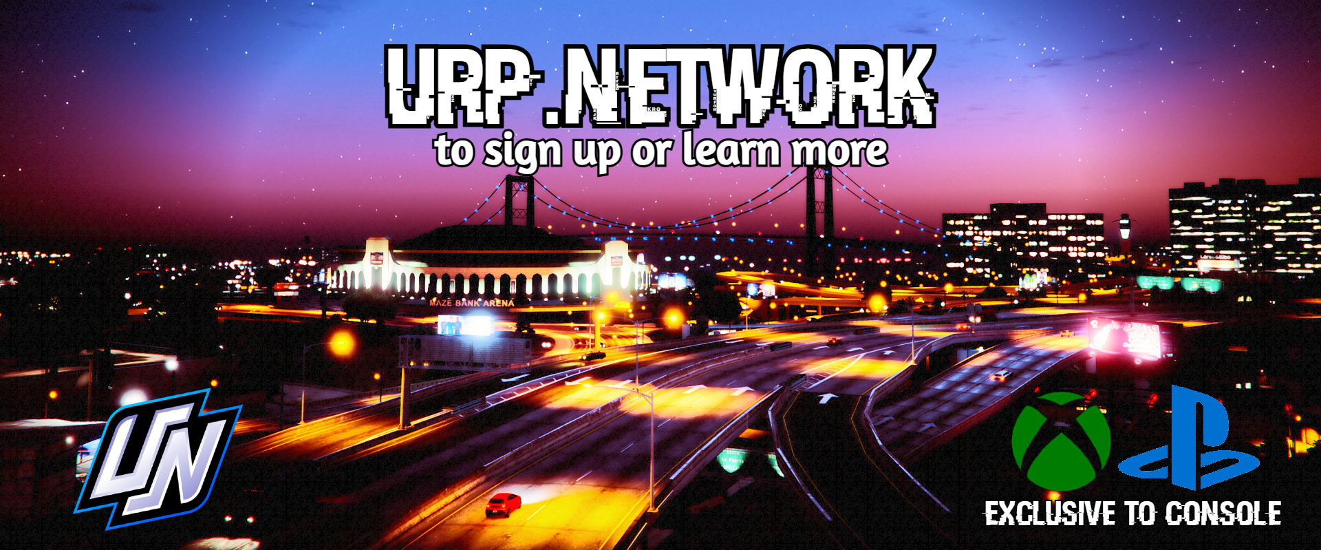 Discovery splash banner for United Network HQ | GTA Roleplay • Gaming • Community • Competition • Chill • Movies & More Discord server