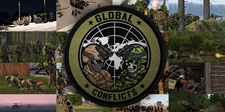 Discovery splash banner for Global Conflicts Discord server