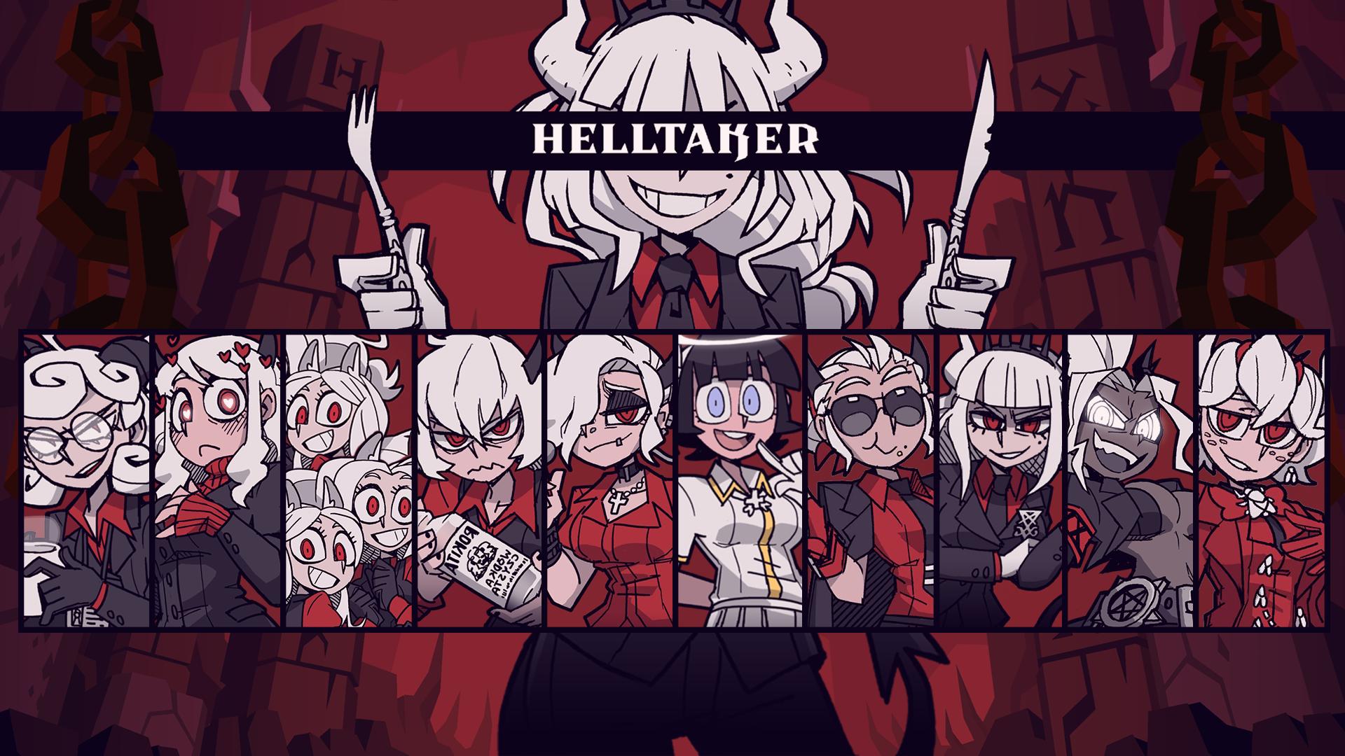 Discovery splash banner for Helltaker & Awaria Wiki Discord server