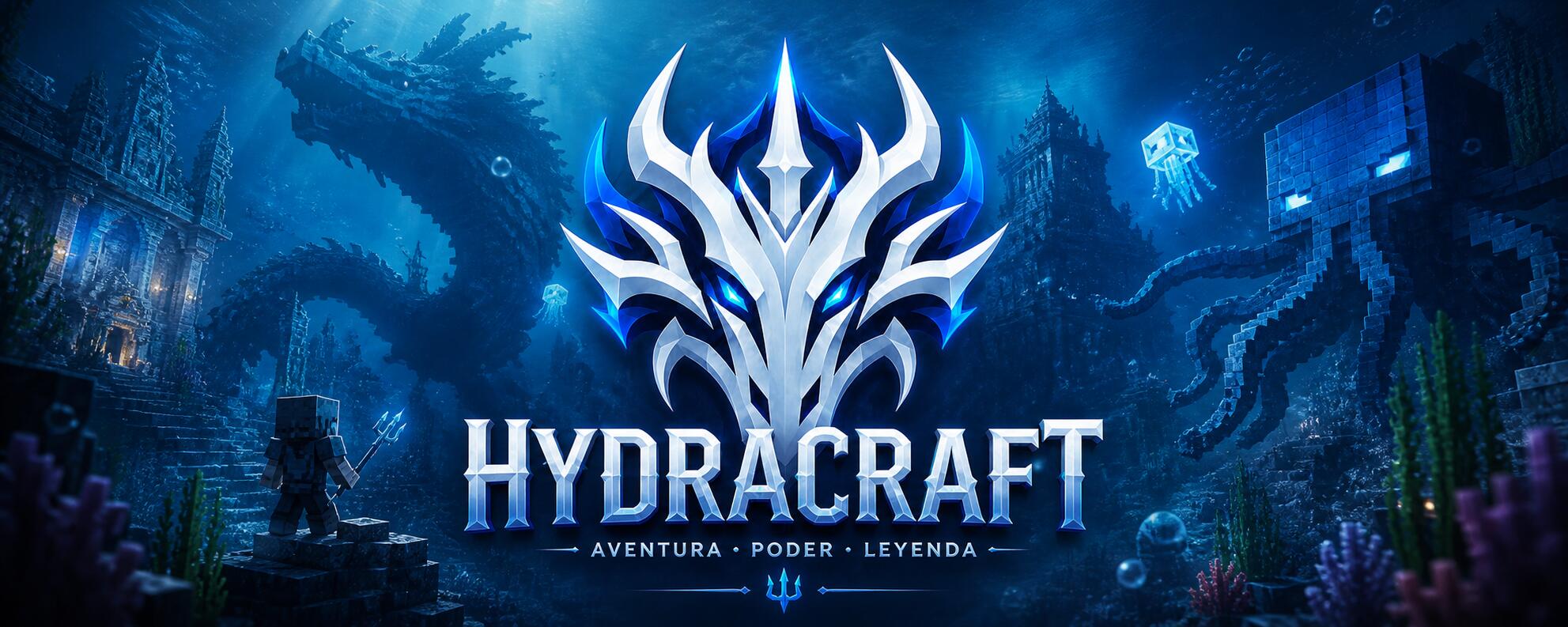 Discovery splash banner for HydraCraft Network Discord server