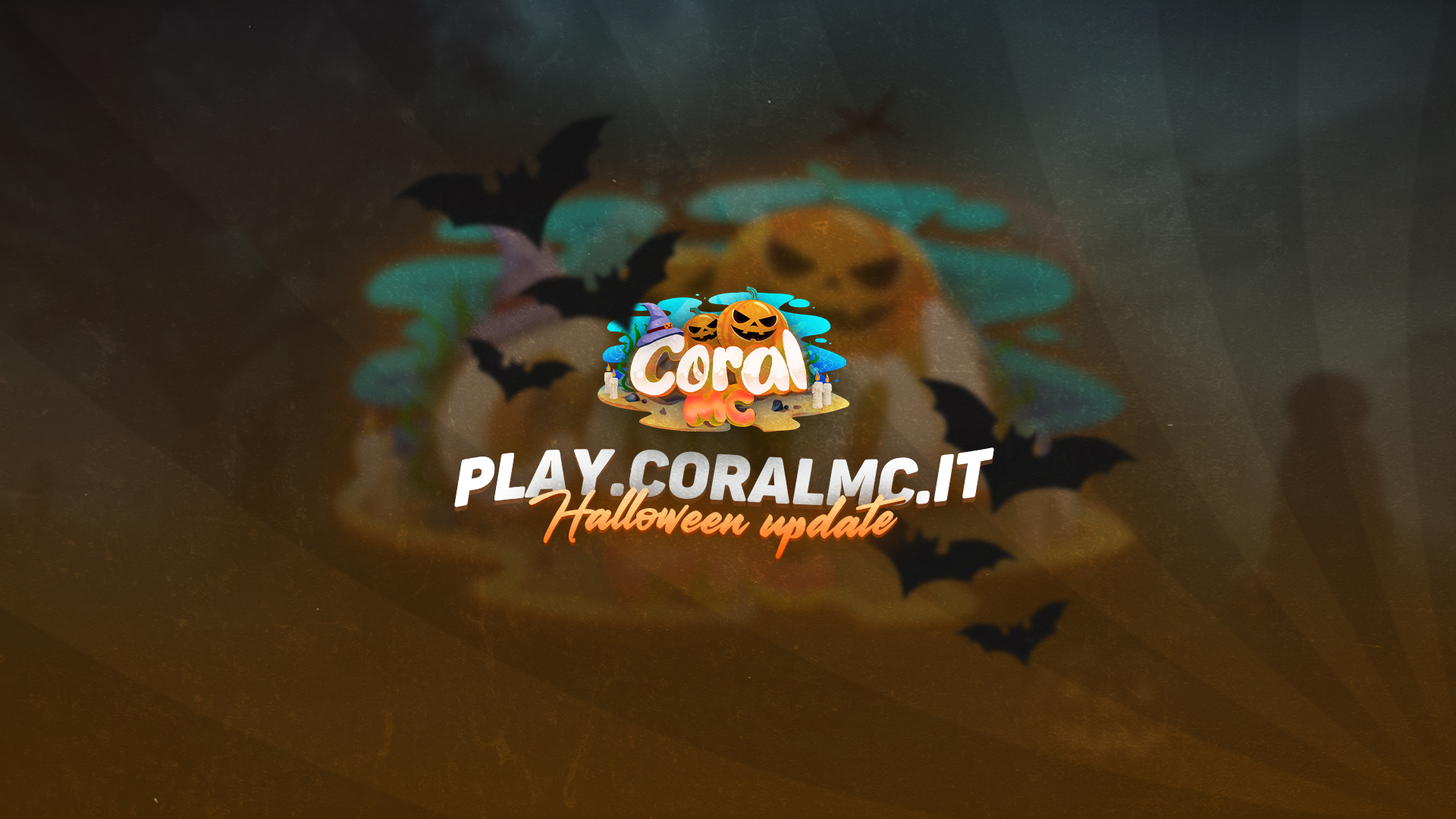 Discovery splash banner for CoralMC 🎃🦇 Discord server