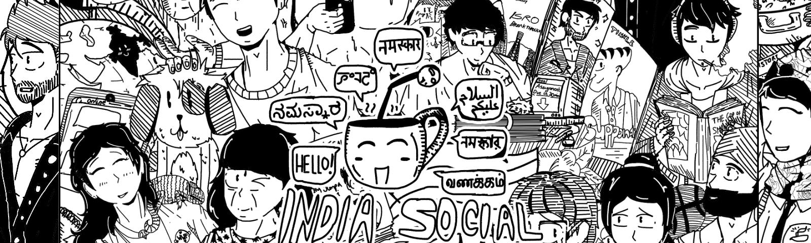 Discovery splash banner for r/IndiaSocial Discord server