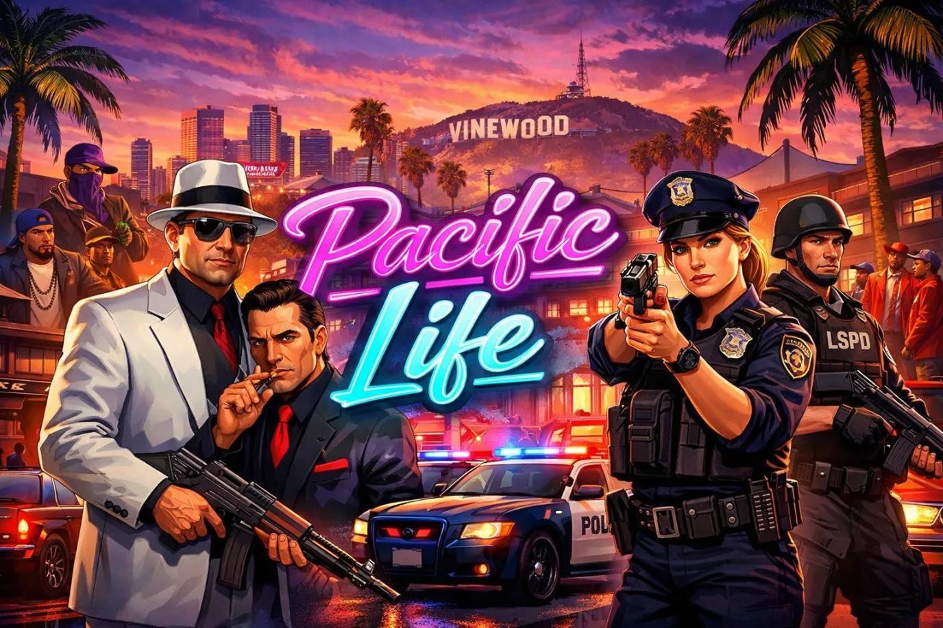 Discovery splash banner for Pacific Life | Hardcore Roleplay Discord server