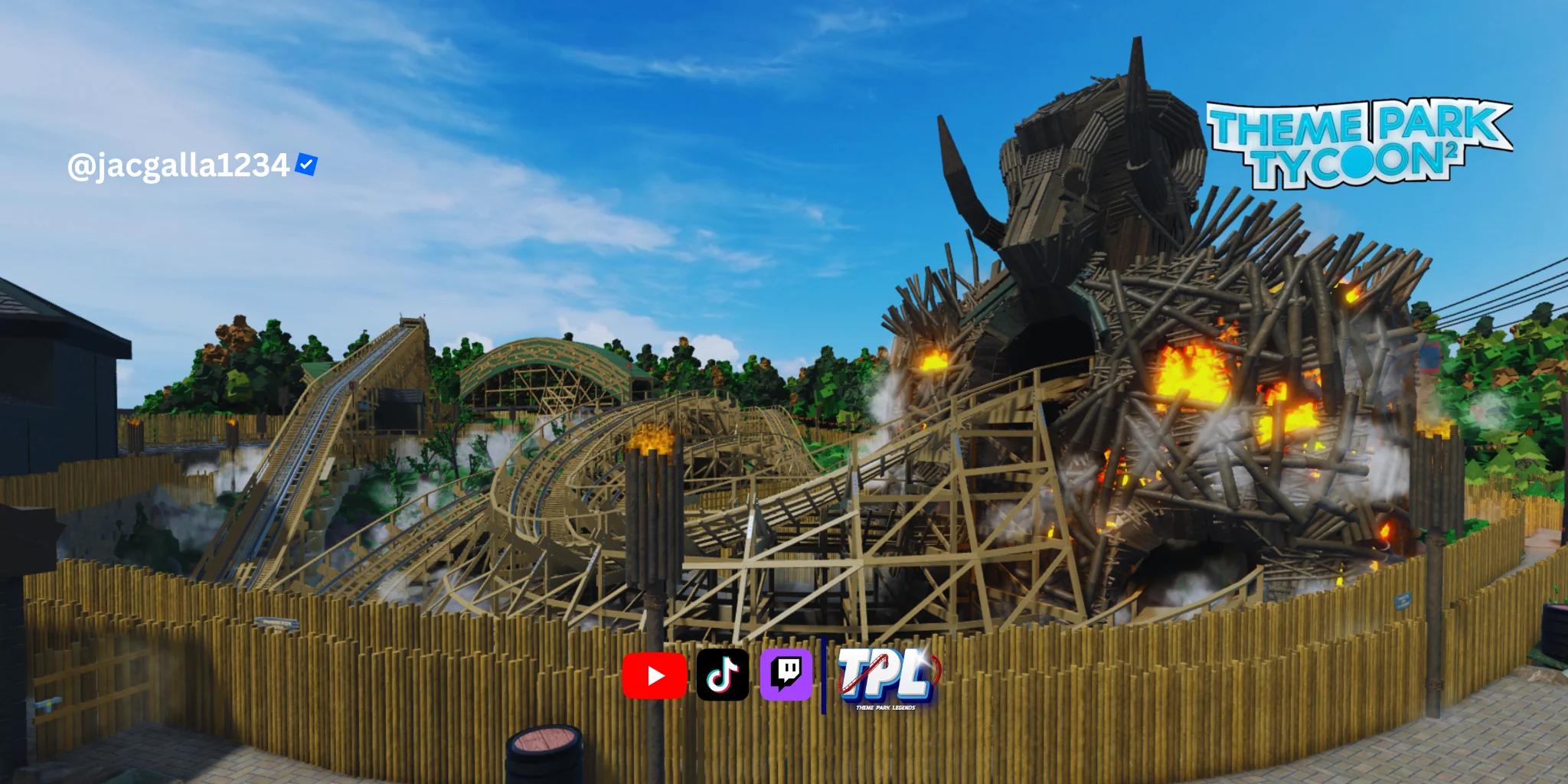 Discovery splash banner for Theme Park Legends Discord server